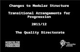Changes to Modular Structure Transitional Arrangements for Progression 2011/12