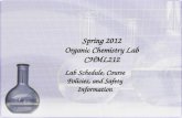 Spring 2012 Organic Chemistry Lab CHML212