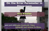 On the Error Parameter in Dispersers