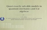 Quasi-exactly solvable models in quantum mechanics and Lie algebras