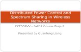 Distributed Power Control and Spectrum Sharing in Wireless Networks
