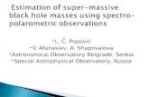Estimation of s uper -massive black hole  masses using spectro-polarometric observations