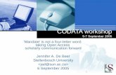 CODATA workshop 5-7 September 2005