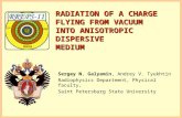 Radiation  of  a charge  flying  from vacuum  into  anisotropic dispersive  medium