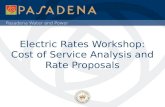 Electric Rates Workshop: Cost of Service Analysis and Rate Proposals
