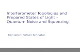 Interferometer Topologies and Prepared States of Light –  Quantum Noise and Squeezing