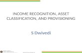 INCOME RECOGNITION, ASSET CLASSIFICATION, AND PROVISIONING S Dwivedi