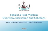Sakai 2.6 Post-Mortem Overview, Discussion and Solutions