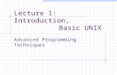 Lecture 1: Introduction,      Basic UNIX