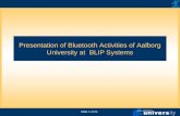 Presentation of Bluetooth Activities of Aalborg University at  BLIP Systems