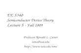 EE 5340 Semiconductor Device Theory Lecture 5 -  Fall 2009