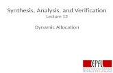 Synthesis, Analysis, and Verification Lecture  13