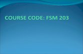 COURSE CODE: FSM 203