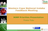 Western Cape National Indaba Feedback Meeting