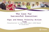 The Case for  Successful Execution: Hips and Knees Priority Action Team