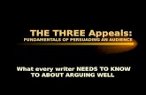 THE THREE Appeals: FUNDAMENTALS OF PERSUADING AN AUDIENCE
