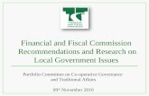 Financial and Fiscal Commission  Recommendations and Research on Local Government Issues