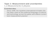 Topic 1: Measurement and uncertainties 1.1-Measurements in physics
