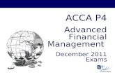 ACCA P4 Advanced Financial Management  December 2011 Exams