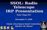 SSOL: Radio Telescope  IRP Presentation