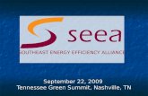 September 22, 2009  Tennessee Green Summit, Nashville, TN