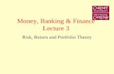 Money, Banking & Finance Lecture 3