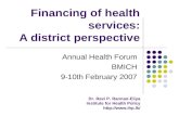 Financing of health services: A district perspective