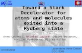 Toward a Stark Decelerator for atoms and molecules exited into a Rydberg state