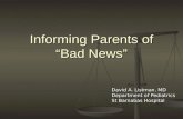 Informing Parents of “Bad News”