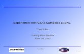 Experience with  GaAs  Cathodes at BNL