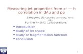 Measuring jet properties from  p  —  h correlation in dAu and pp