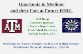 Quarkonia in Medium  and their Fate at Future RHIC