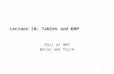 Lecture 18: Tables and OOP