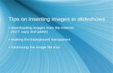Tips on inserting images in slideshows • downloading images from the internet