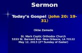 Sermon Today’s Gospel  ( John 20: 19-31 )
