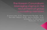 The Korean  Conundrum:  Managing stigma in the recruitment of group counseling members