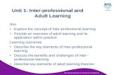 Unit 1: Inter-professional and        Adult Learning