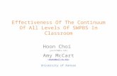 Effectiveness Of The Continuum Of All Levels Of SWPBS In Classroom
