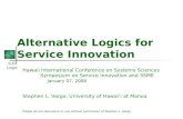 Alternative Logics for  Service Innovation