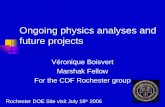 Ongoing physics analyses and future projects