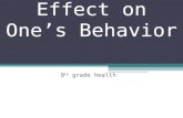 Drugs and its Effect on One ’ s Behavior