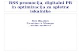 RSS promocija, digitalni PR in optimizacija za spletne iskalnike