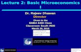 Lecture 2: Basic Microeconomics I
