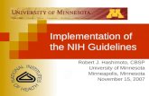 Implementation of the NIH Guidelines 