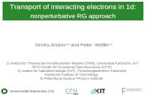 Transport of interacting electrons in 1d: nonperturbative RG approach