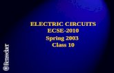 ELECTRIC CIRCUITS ECSE-2010 Spring 2003 Class 10