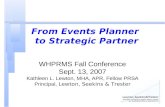 From Events Planner  to Strategic Partner