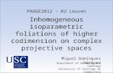 Inhomogeneous  isoparametric  foliations of higher codimension on complex projective spaces