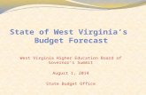 State of West Virginia’s  Budget Forecast