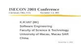 ISECON 2001 Conference Cincinnati, Ohio, USA                 November 1-4, 2001